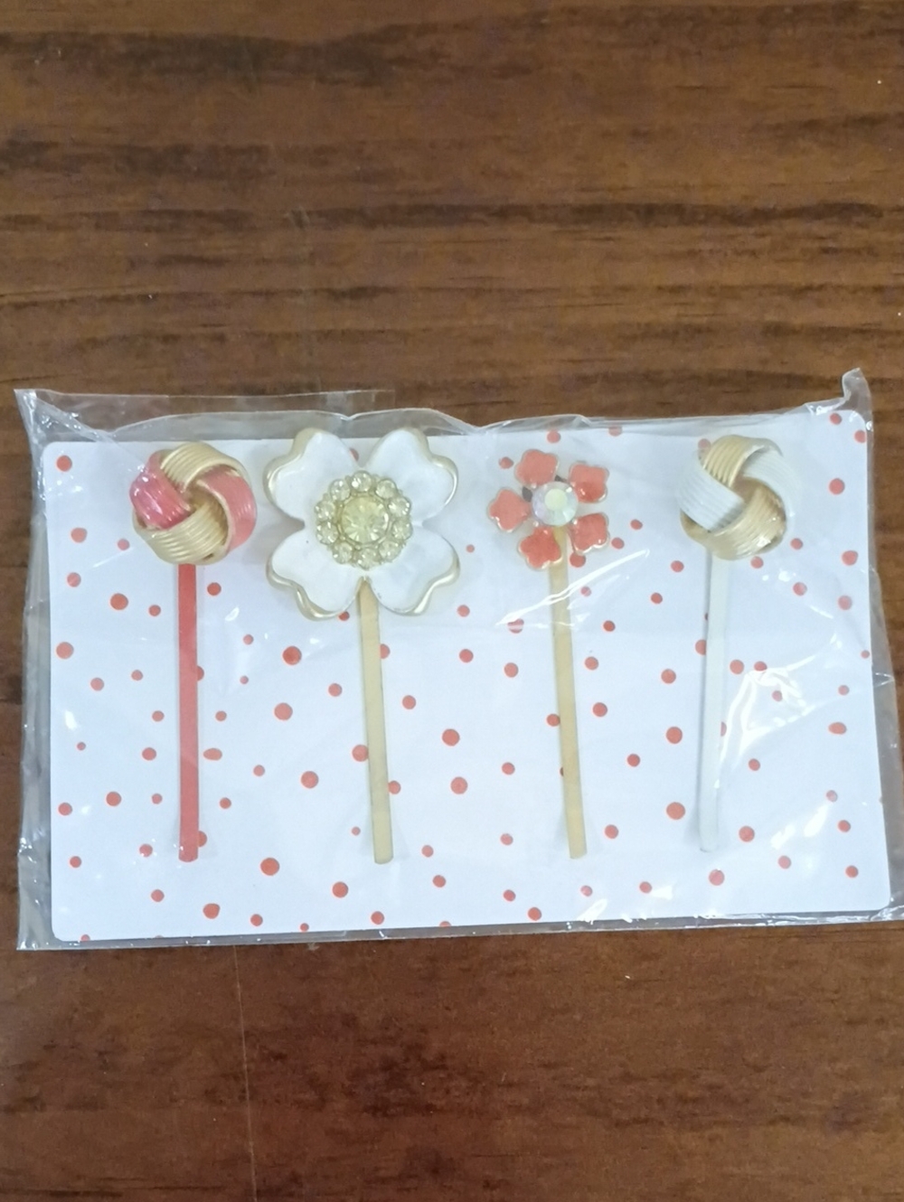 Anthropologie Floral Hair Pins, Set Of 4 - NWT!